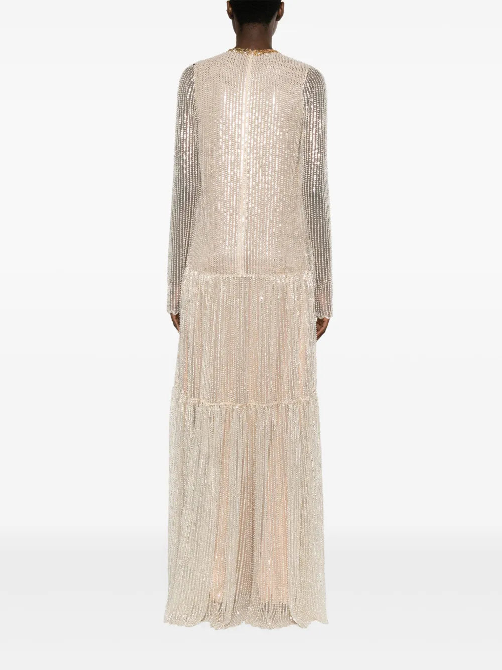 tiered sequinned gown
