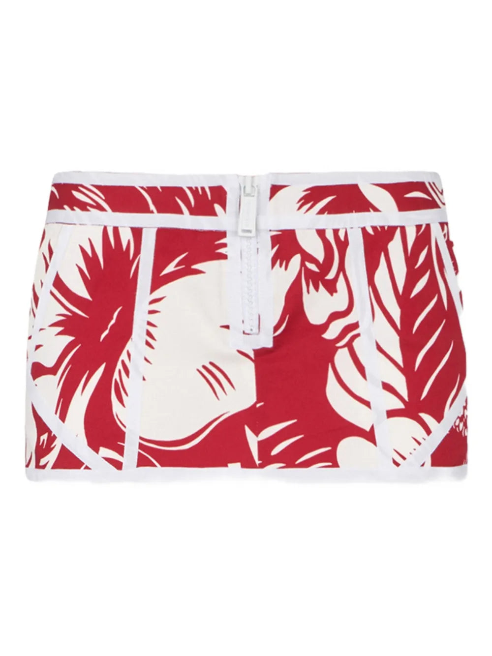 floral-print mini skirt