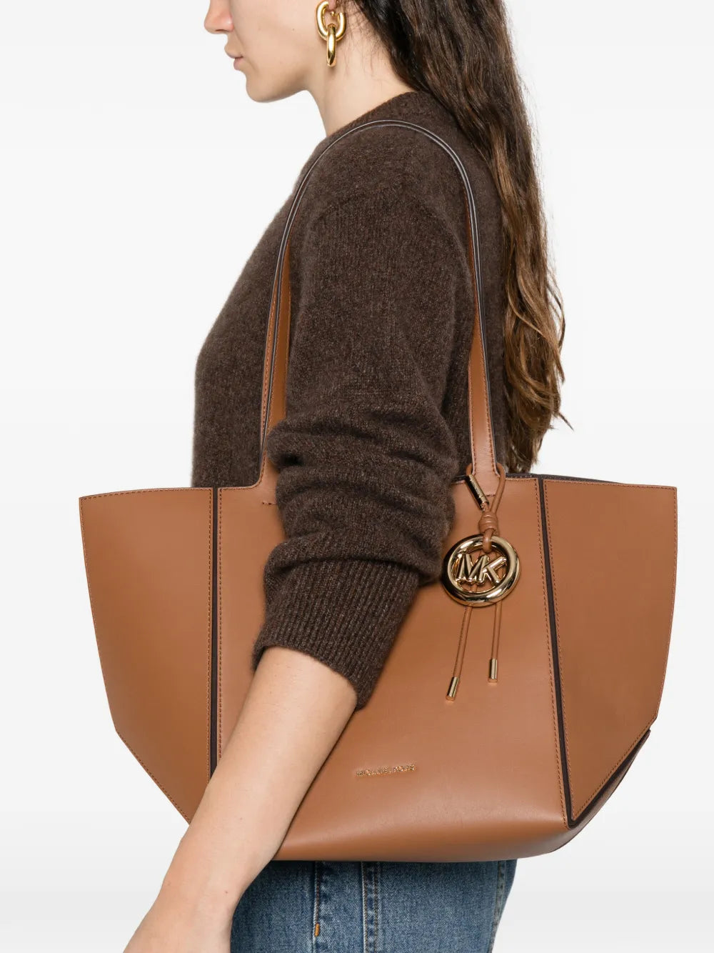 Jordi logo-pendant tote bag