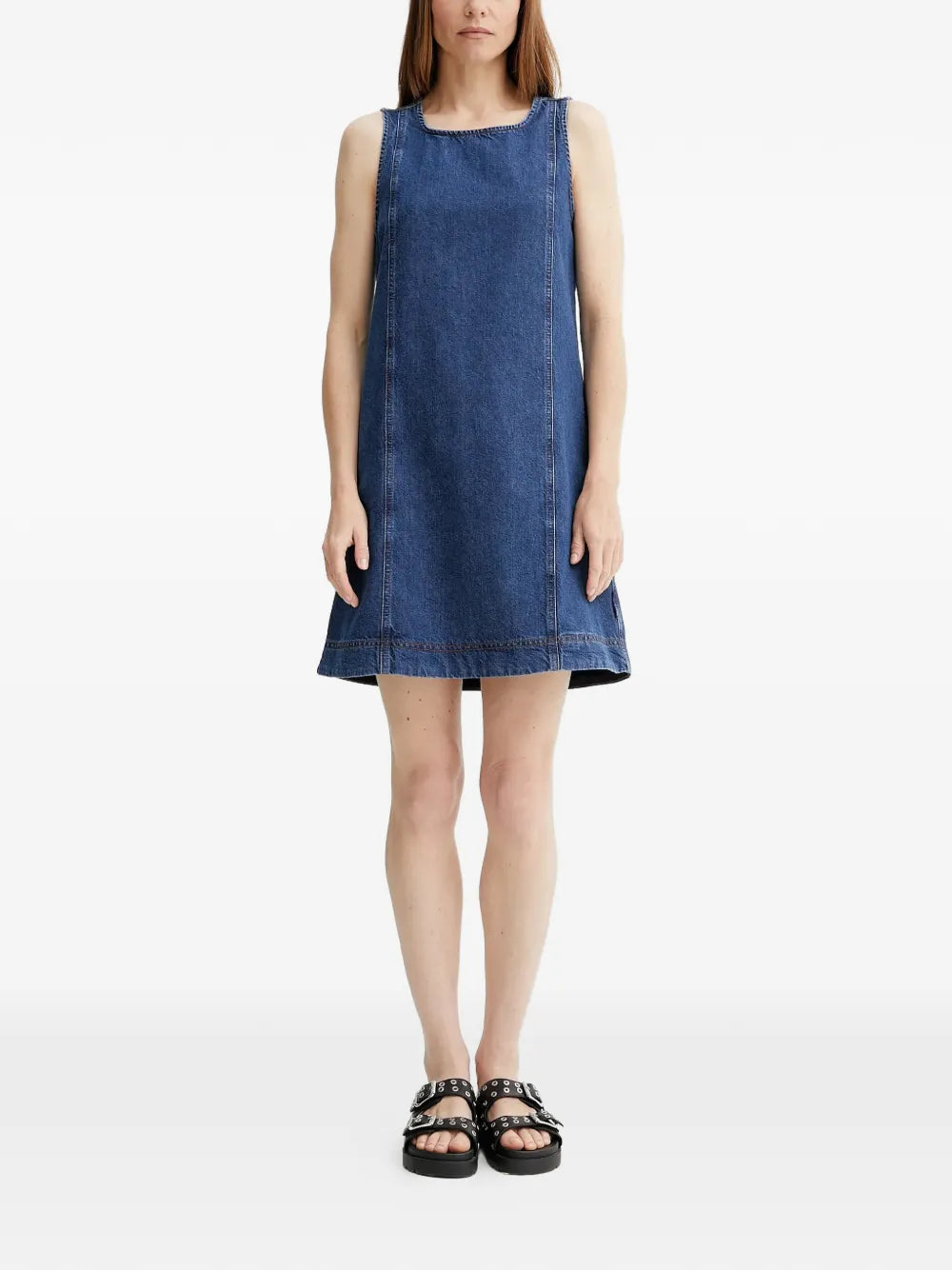 square-neck panelled mini dress
