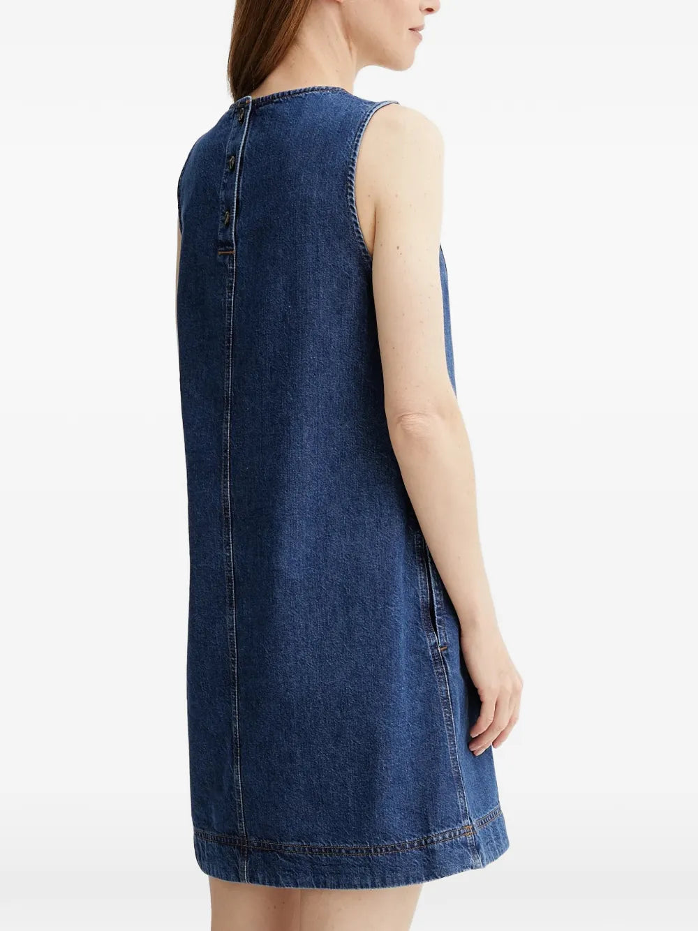 square-neck panelled mini dress