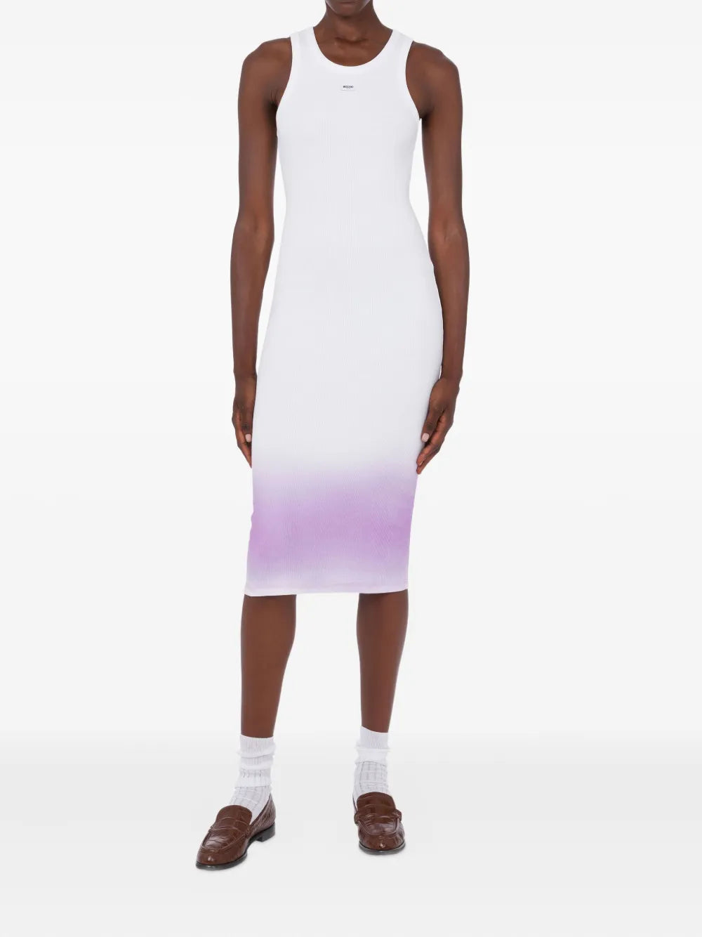 ombre-effect sleeveless midi dress
