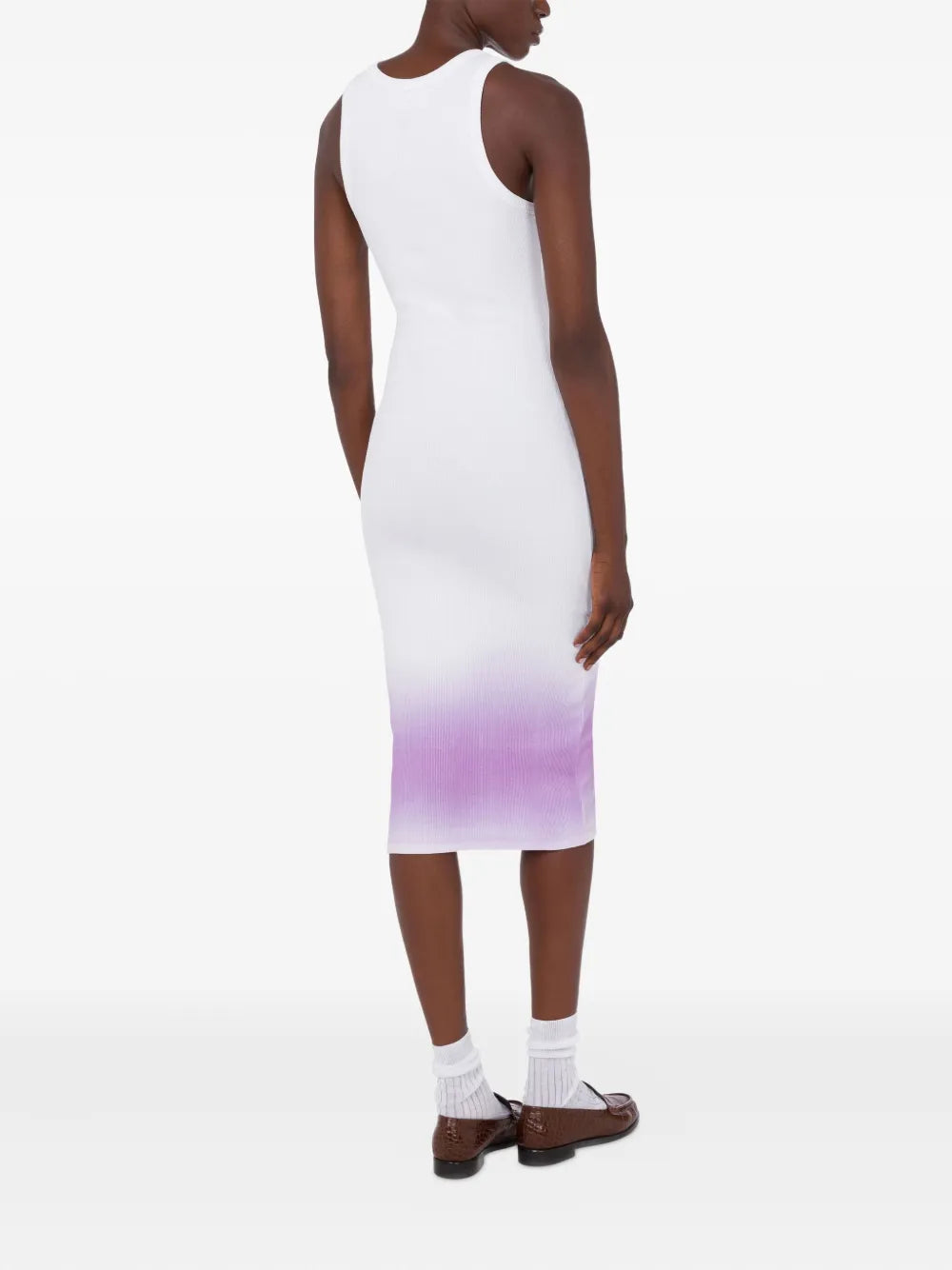 ombre-effect sleeveless midi dress