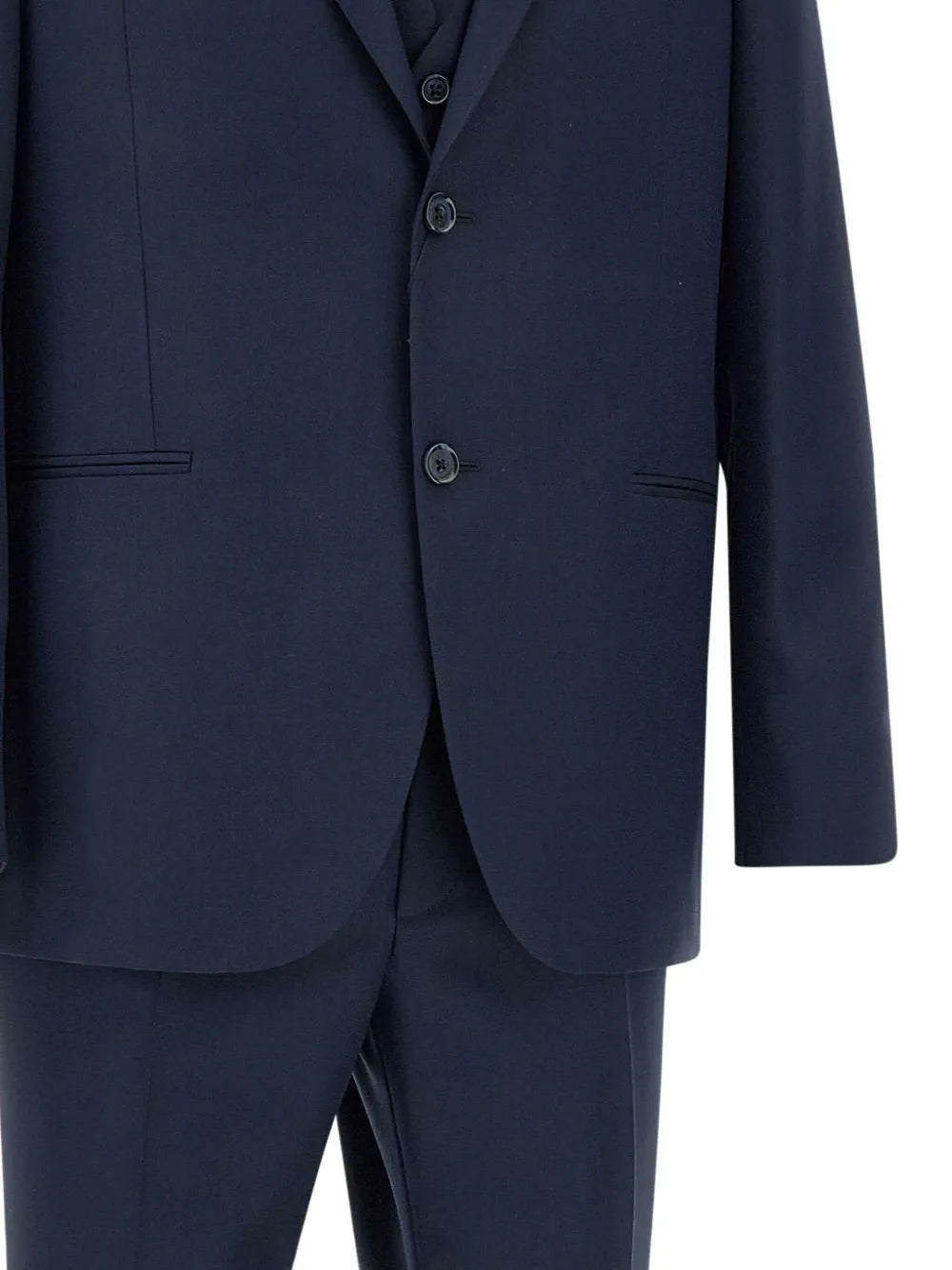 peak lapel three-piece suit
