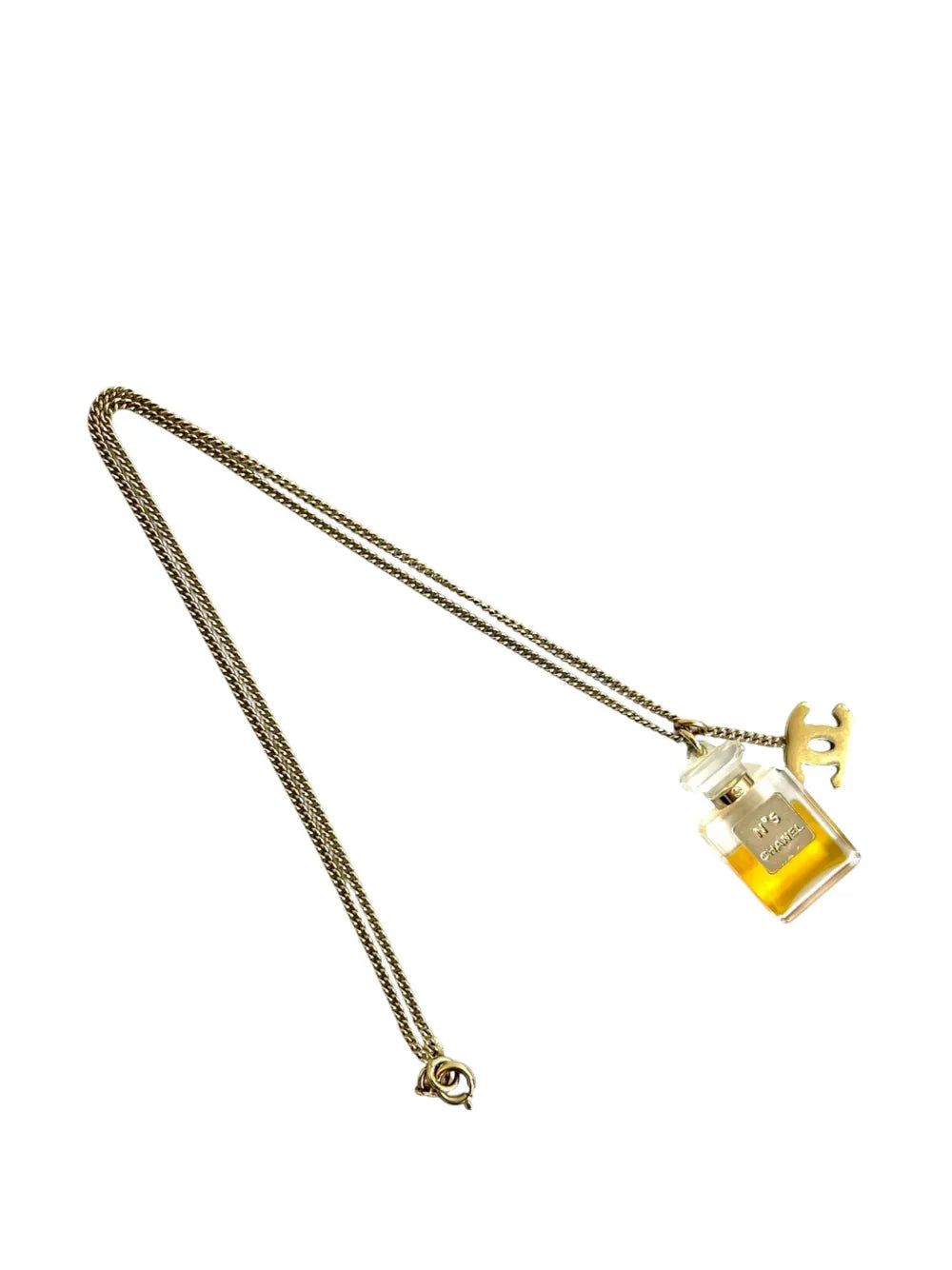 2005 CC Gold Plated No 5 Perfume Bottle Pendant Necklace costume necklace