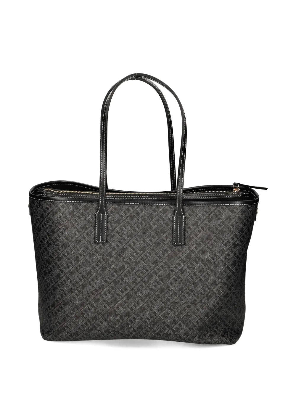 monogram-pattern zip tote bag