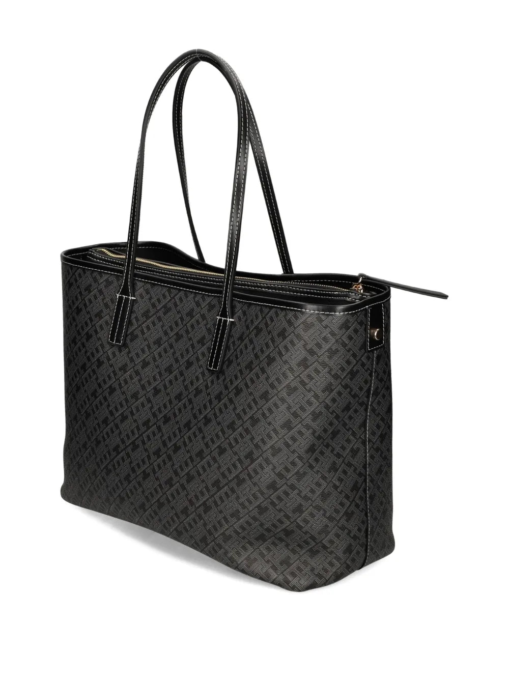 monogram-pattern zip tote bag