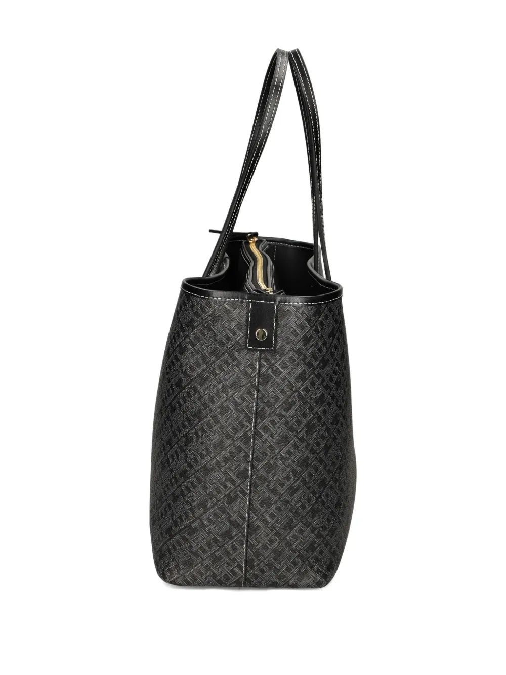monogram-pattern zip tote bag