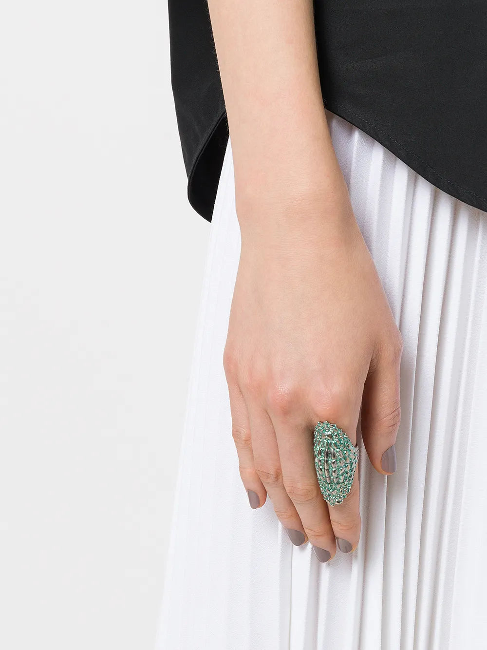 9kt gold diamon Green Lady Caiman ring