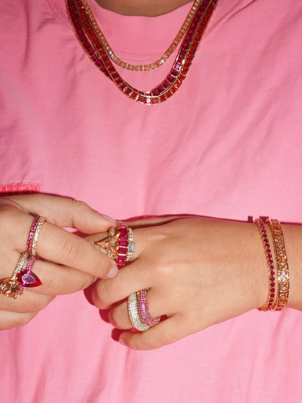 Tennis square necklace
