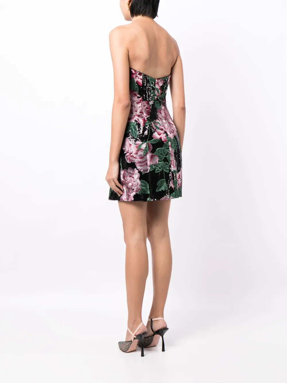 sequin-embellished strapless minidress