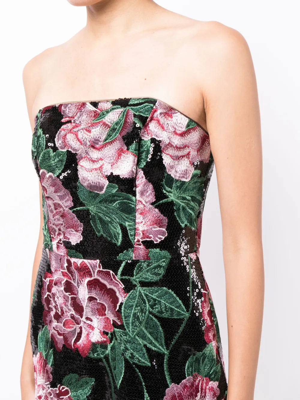 sequin-embellished strapless minidress