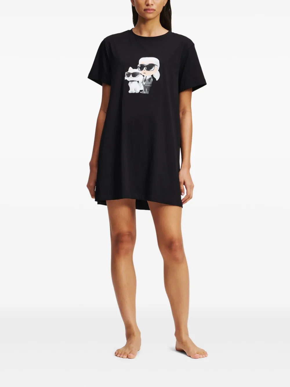 Ikon sketch short-sleeved pajama dress