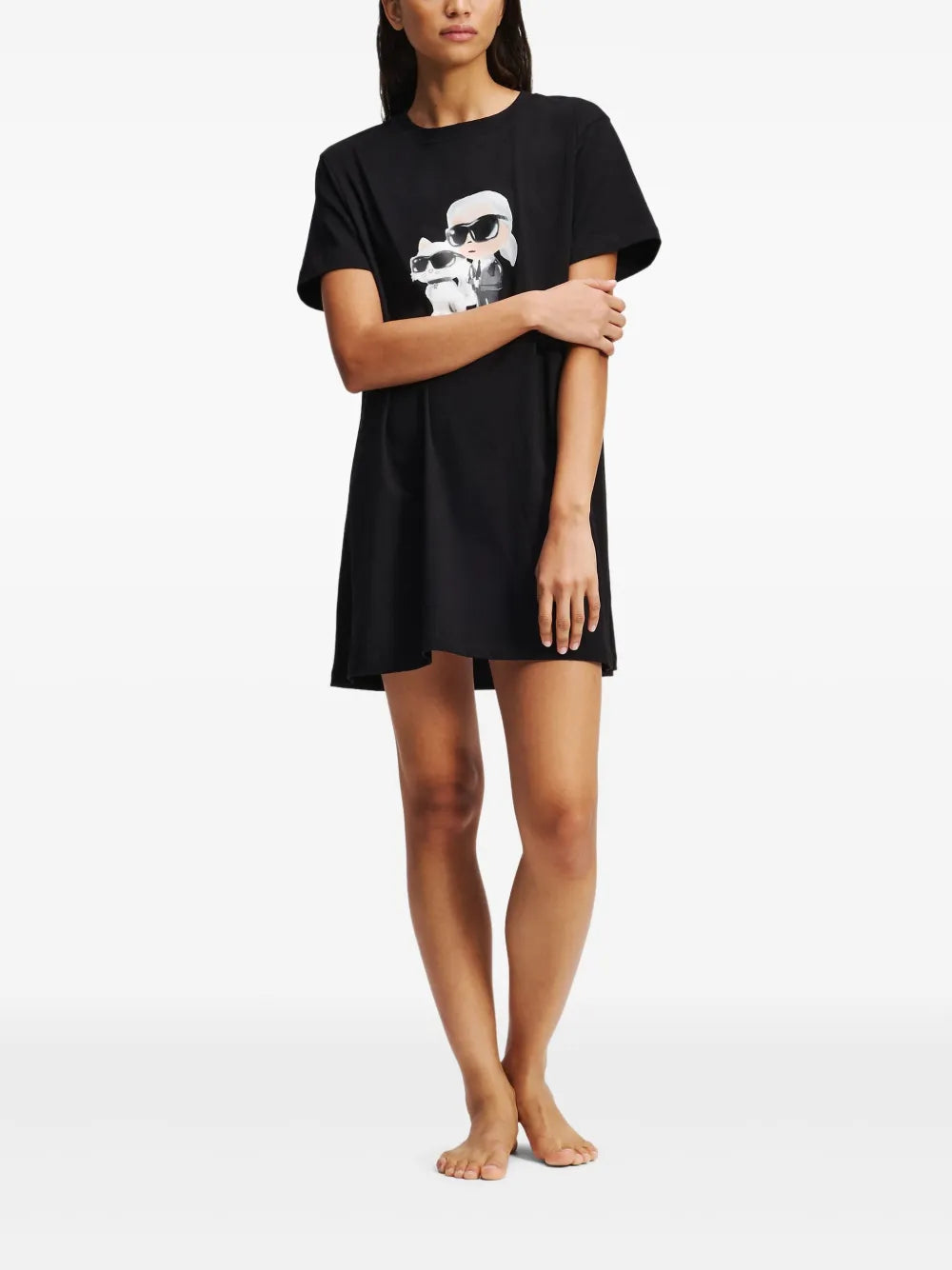Ikon sketch short-sleeved pajama dress
