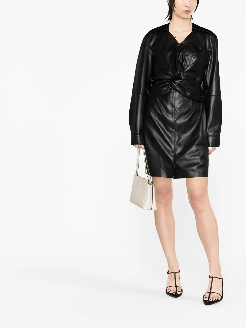 Marto faux-leather minidress