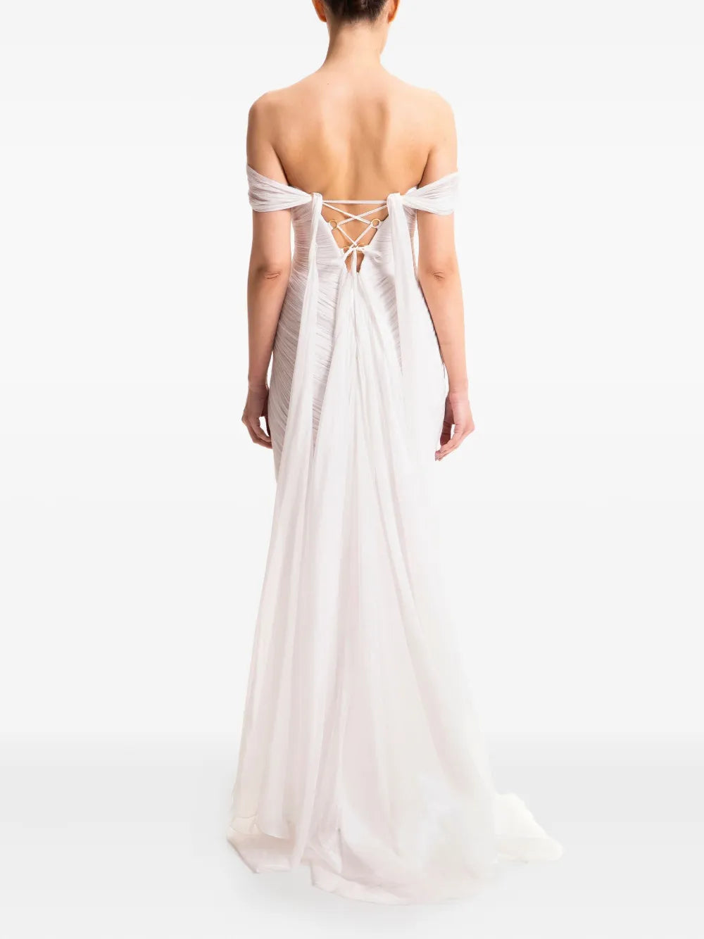 Cassiopeia cut-out lace-up maxi dress