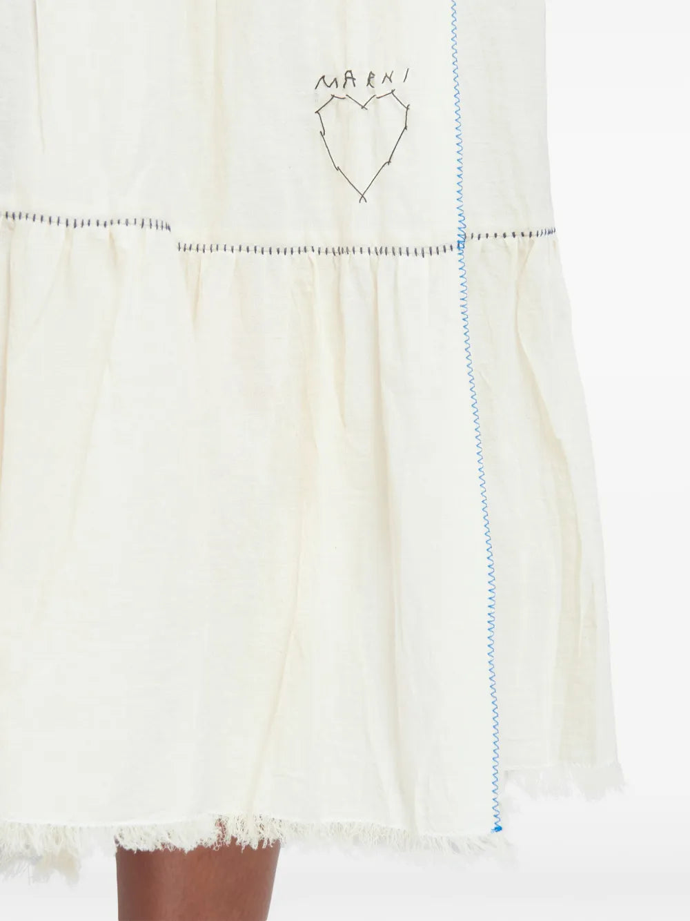 logo-embroidered cotton midi skirt