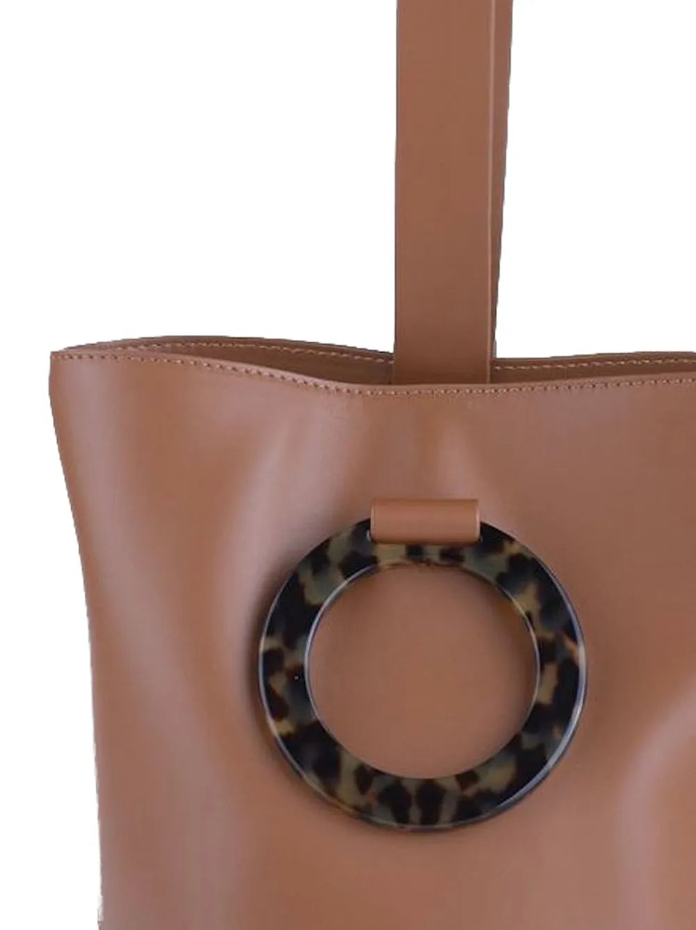 large Aurora ring-detail leather bucket bag