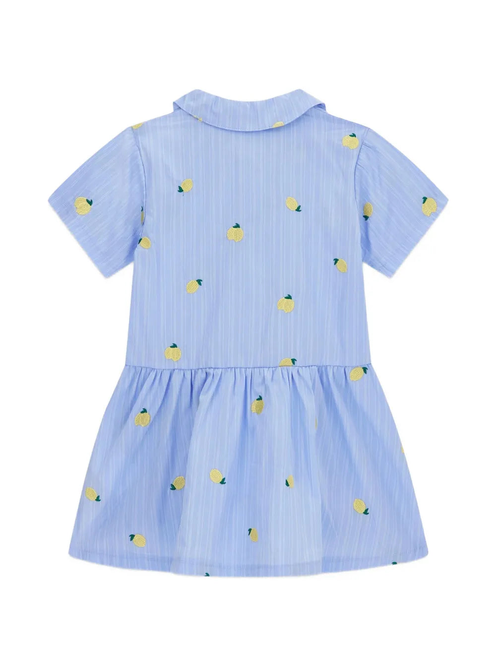 striped lemon-embroidered dress