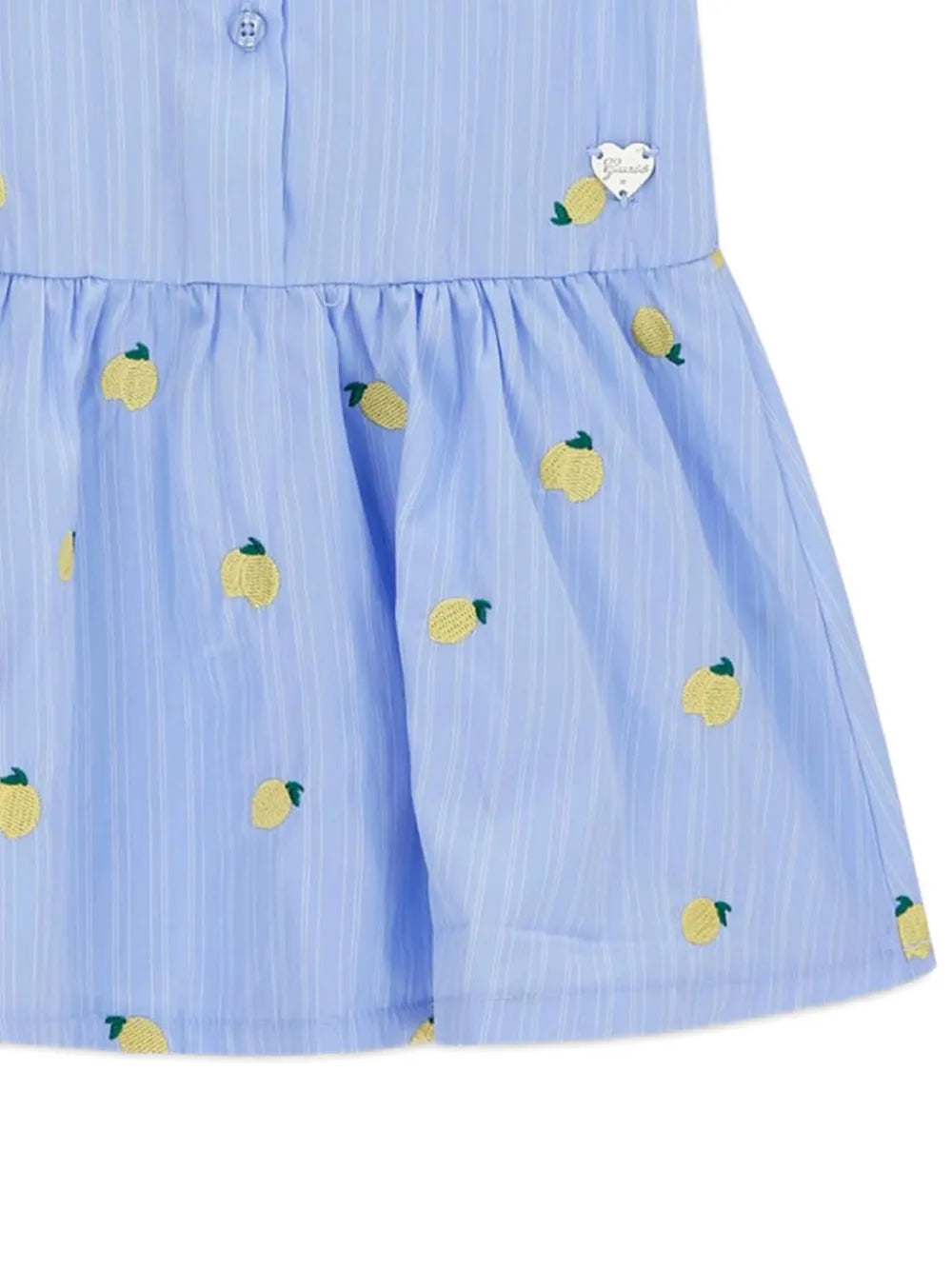 striped lemon-embroidered dress