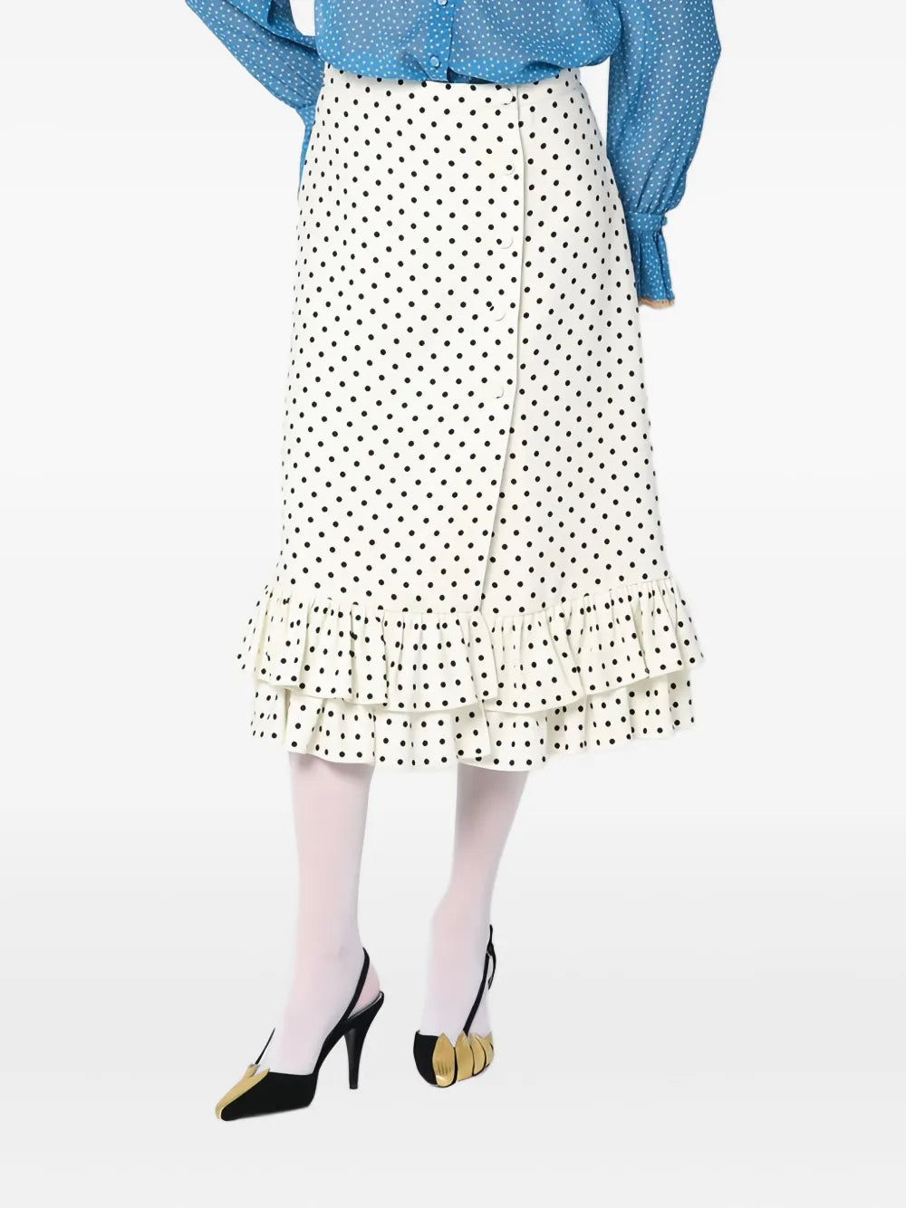 polka dot-print midi skirt 