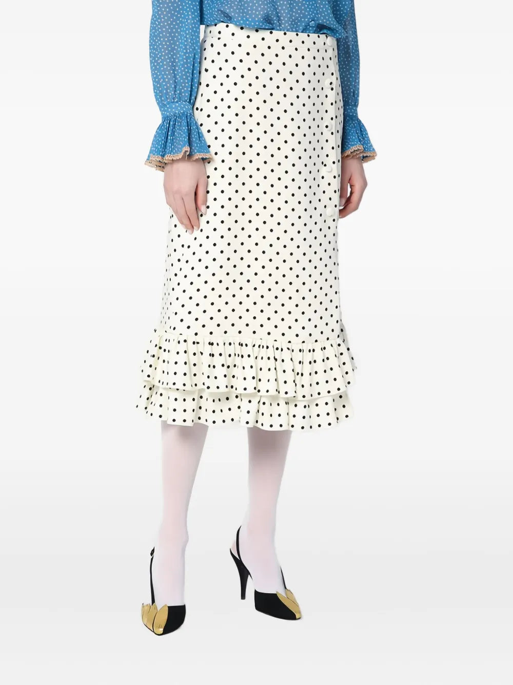 polka dot-print midi skirt 