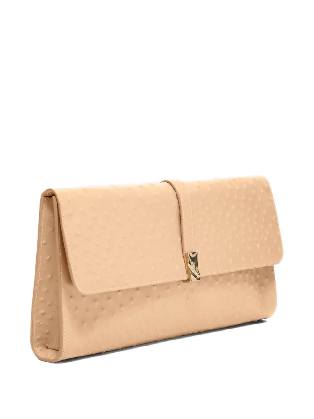 MOHINI ostrich-effect leather clutch bag