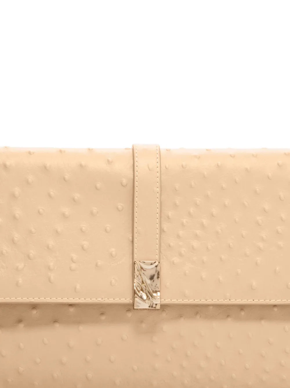 MOHINI ostrich-effect leather clutch bag
