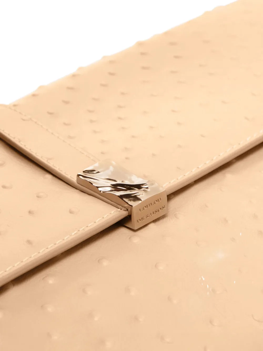 MOHINI ostrich-effect leather clutch bag
