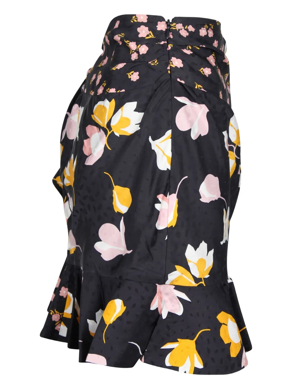 floral-print mini skirt