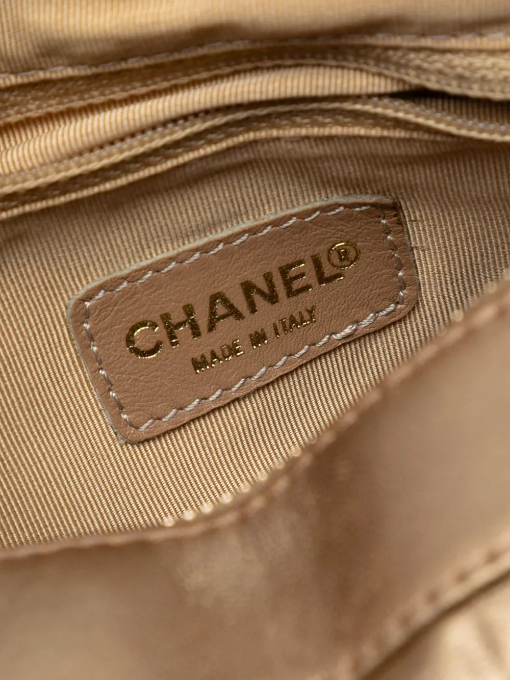 2000-2002 CC Chocolate Bar Metallic Lambskin shoulder bag
