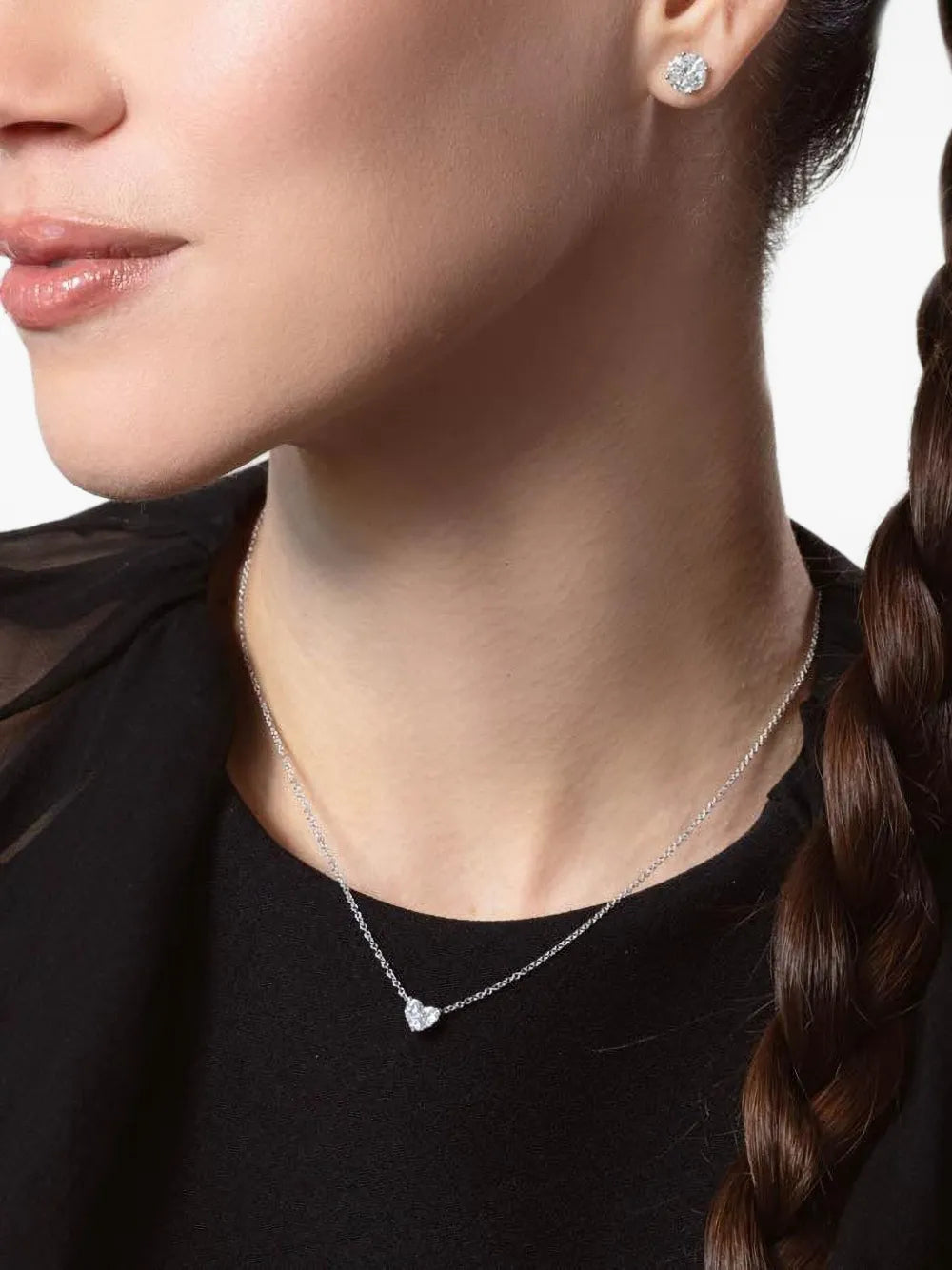 18K white gold Diamond Illusion earrings