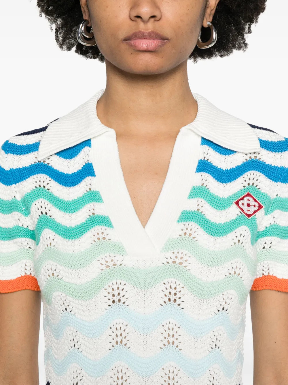 wavy-crochet mini dress