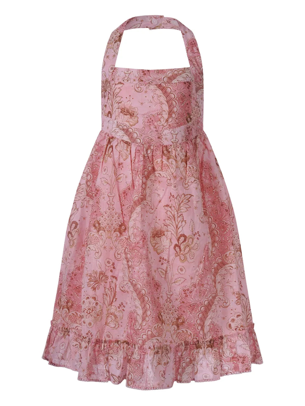 halterneck ruffled dress