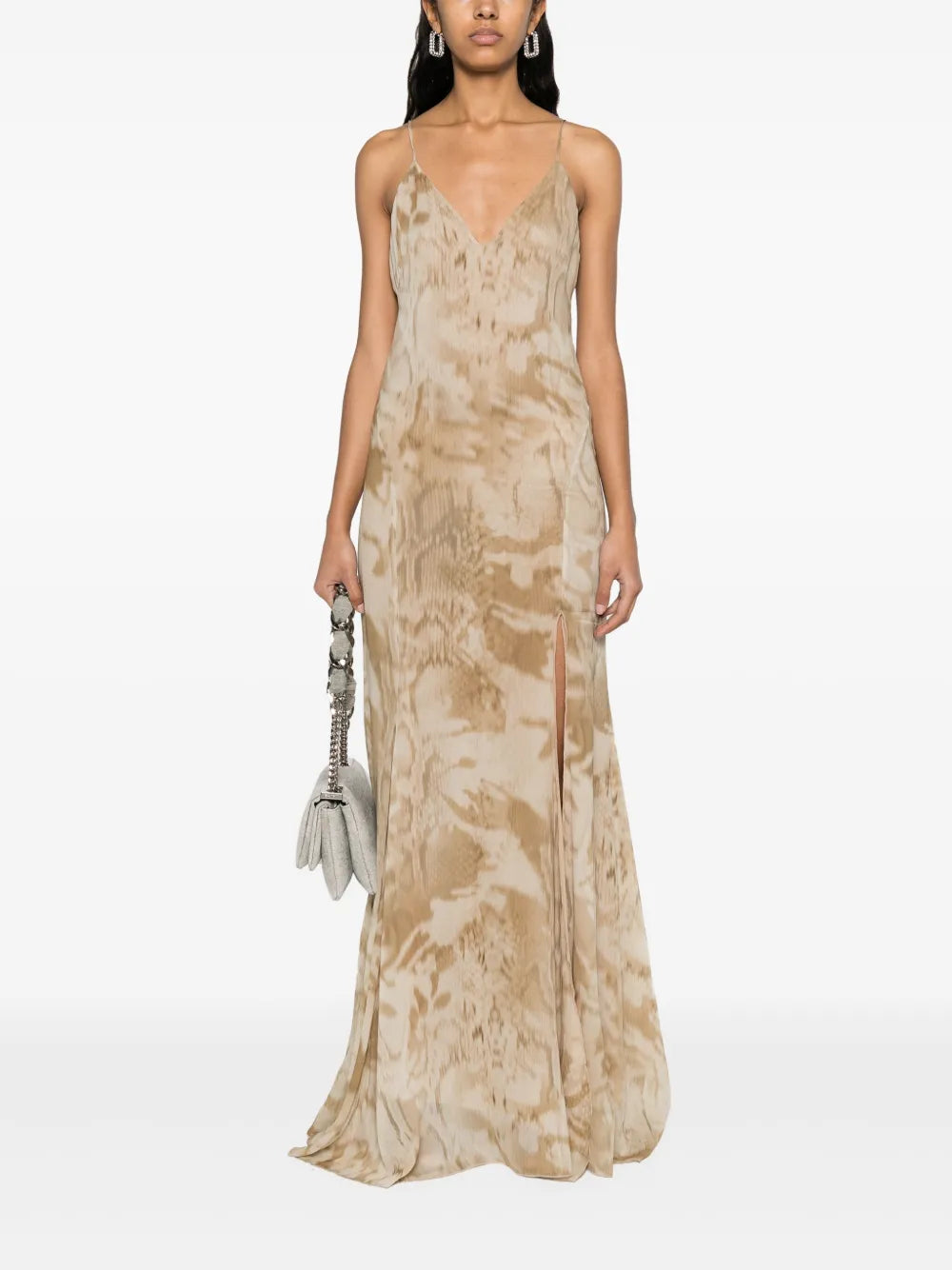 tie-dye crepe maxi dress