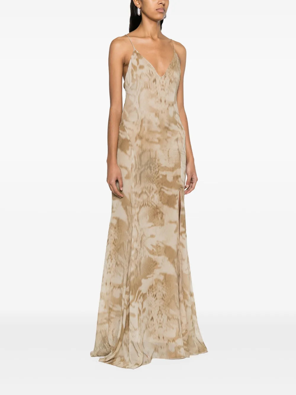 tie-dye crepe maxi dress