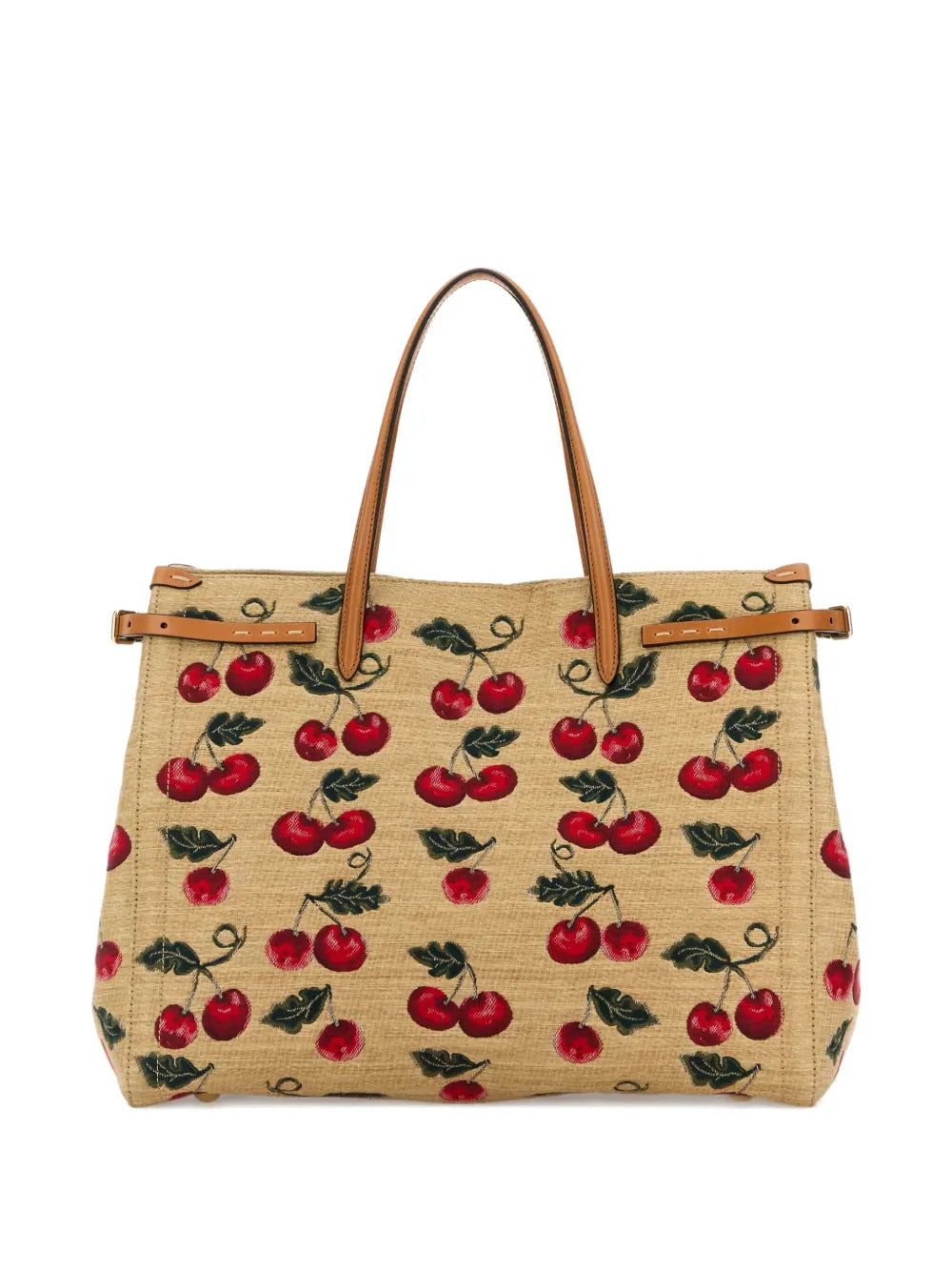 Antibes medium shopping bag in jacquard synthetic raffia