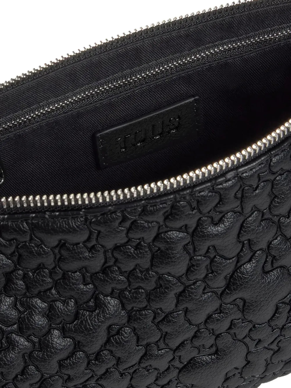 bear-embossed cross body bag