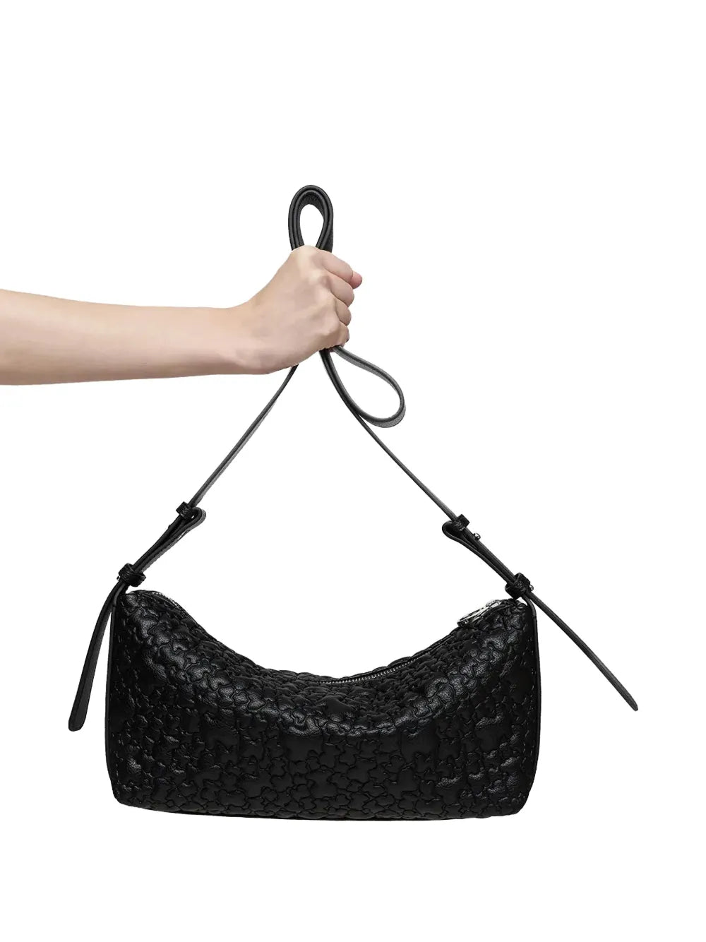 bear-embossed cross body bag