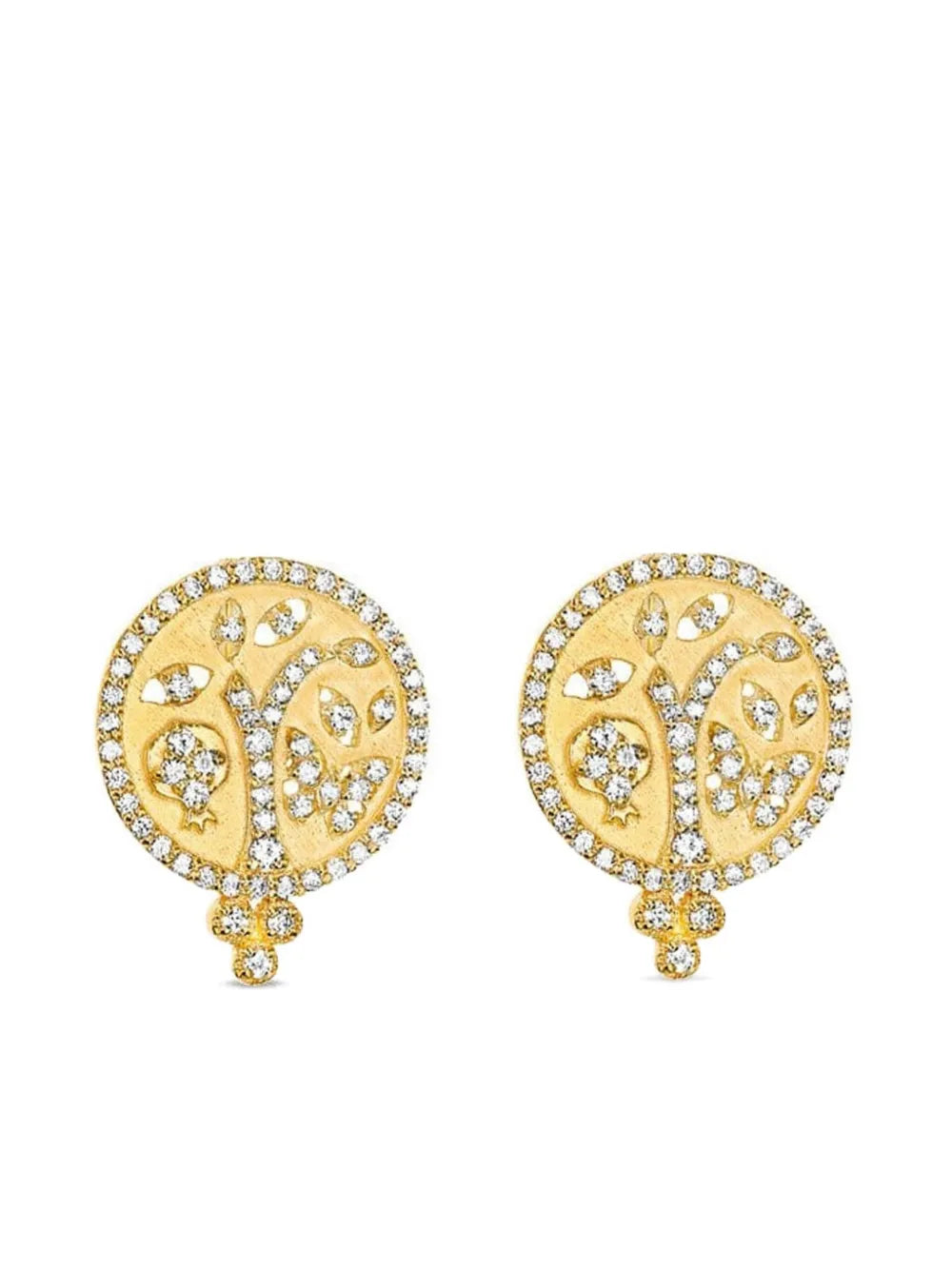 18K yellow gold Tree of Life diamond earrings