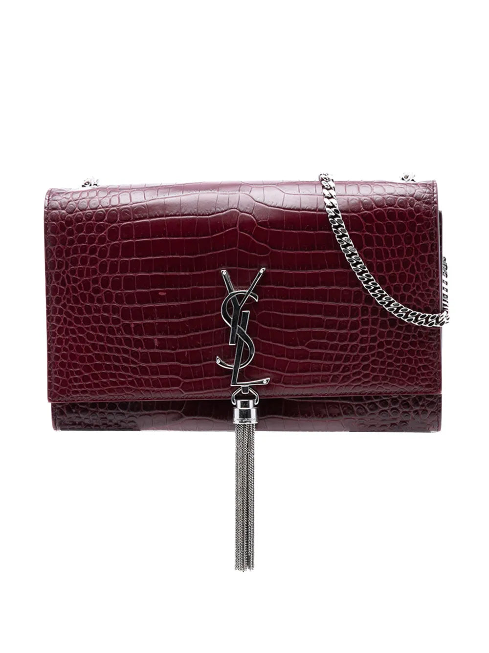 2016 Medium Croc Embossed Leather Monogram Kate Tassel crossbody bag
