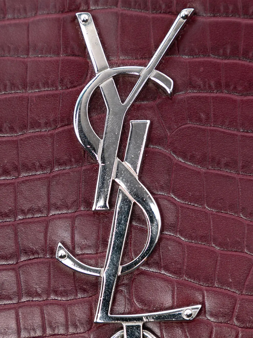 2016 Medium Croc Embossed Leather Monogram Kate Tassel crossbody bag