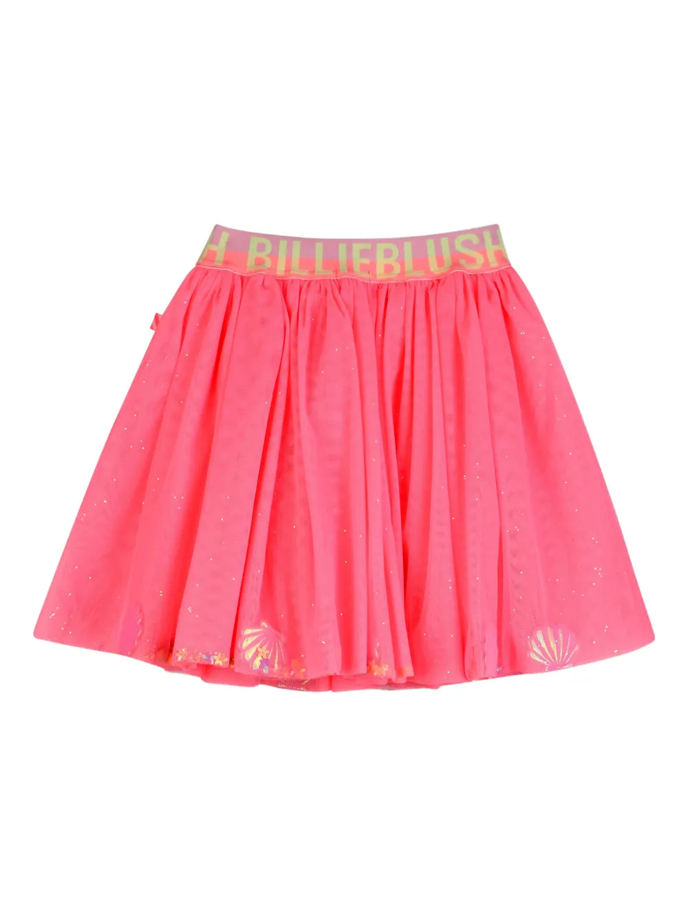 glitter shell-print skirt