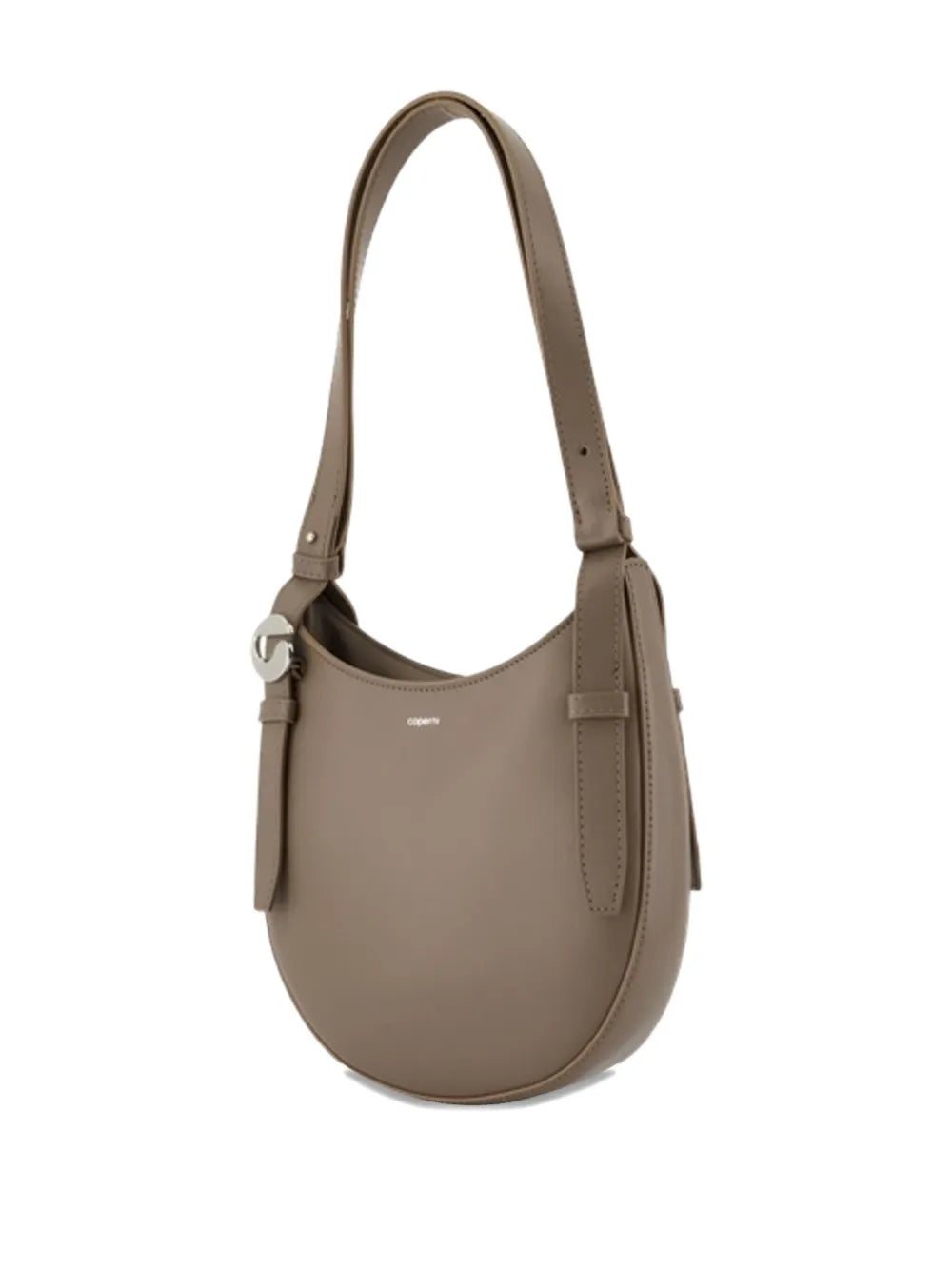 belt-detail half-moon shoulder bag