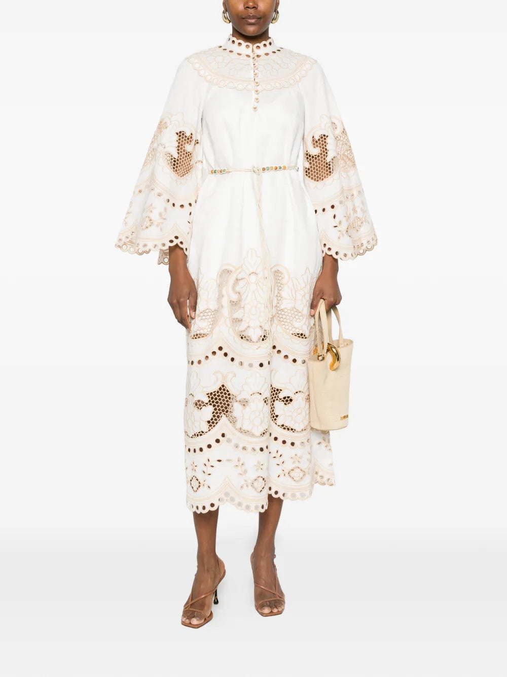 embroidered midi dress