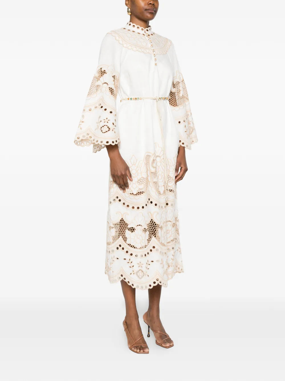 embroidered midi dress