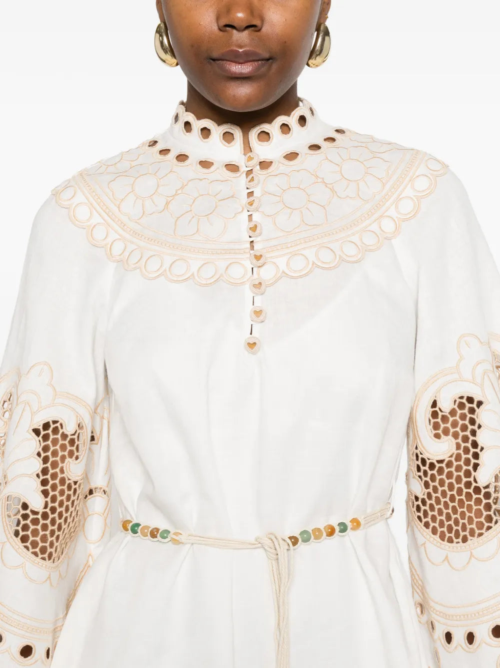 embroidered midi dress