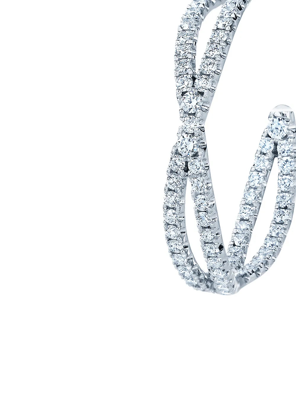 18kt white gold diamond Fidelity petite hoop earrings