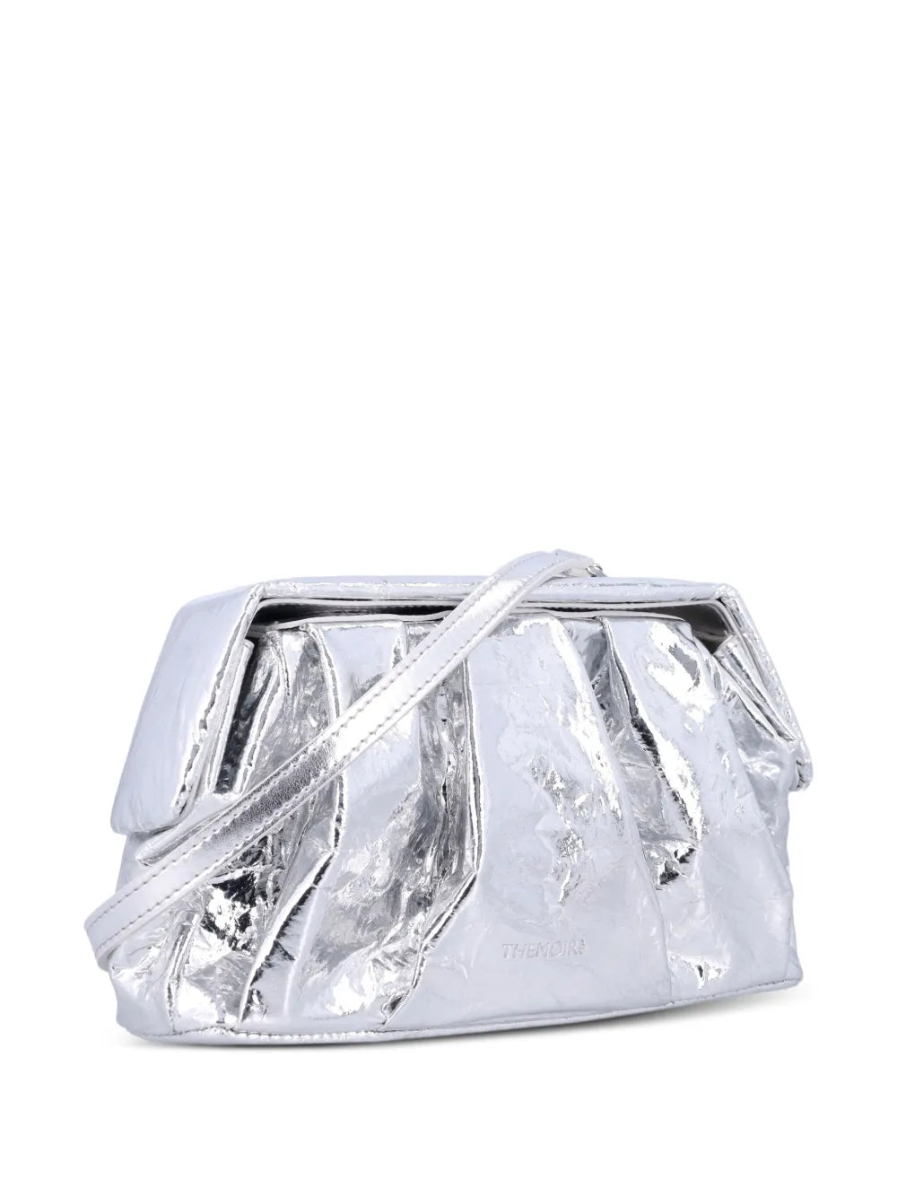 Afrodite pleated metallic-effect clutch bag