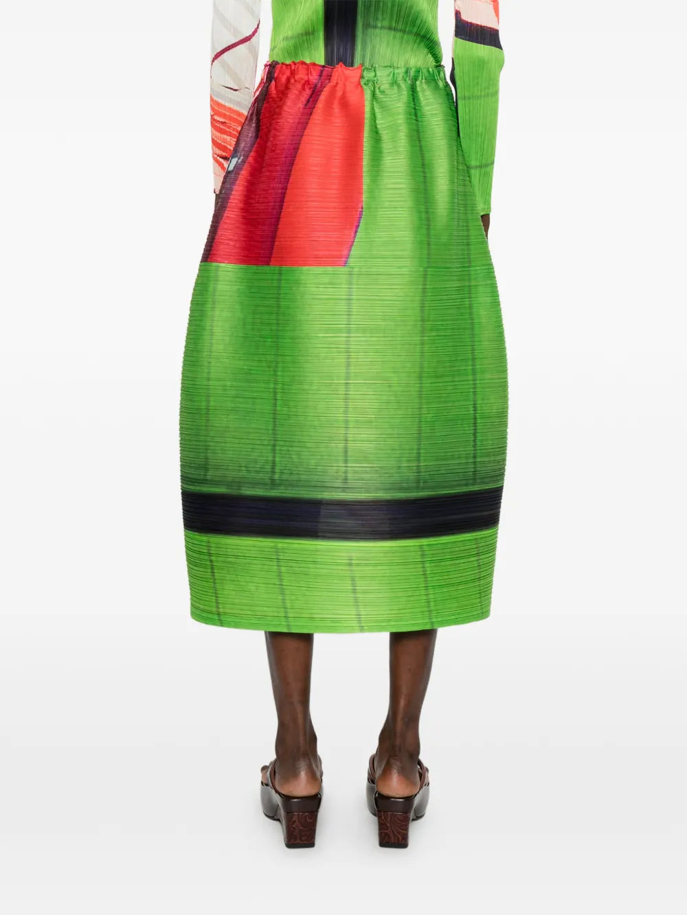 panelled pleated skirt